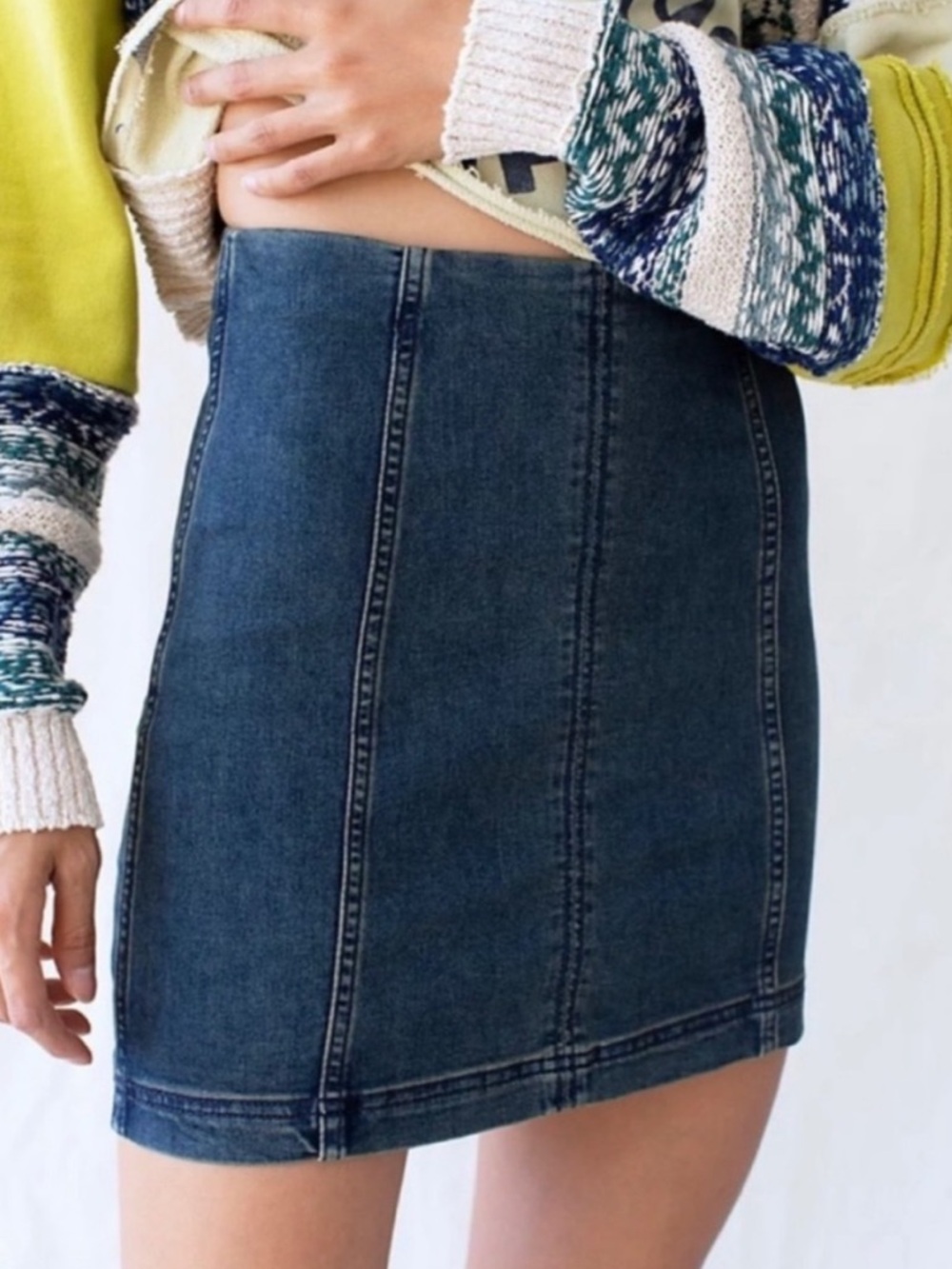 Free People Modern Femme Denim Skirt